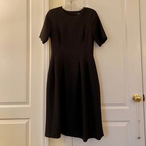 H&M Black Textured A-Line Midi Dress size 10